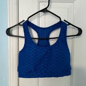 Blue sports bra